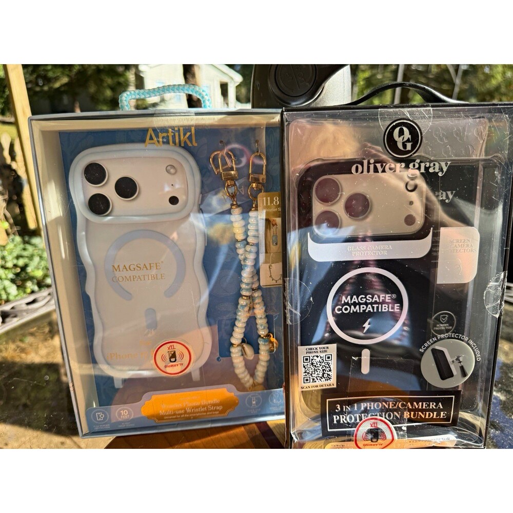 Lot of 2 iPhone MagSafe Case Protection Bundle Artikl 17 Pro Max Oliver Gray New